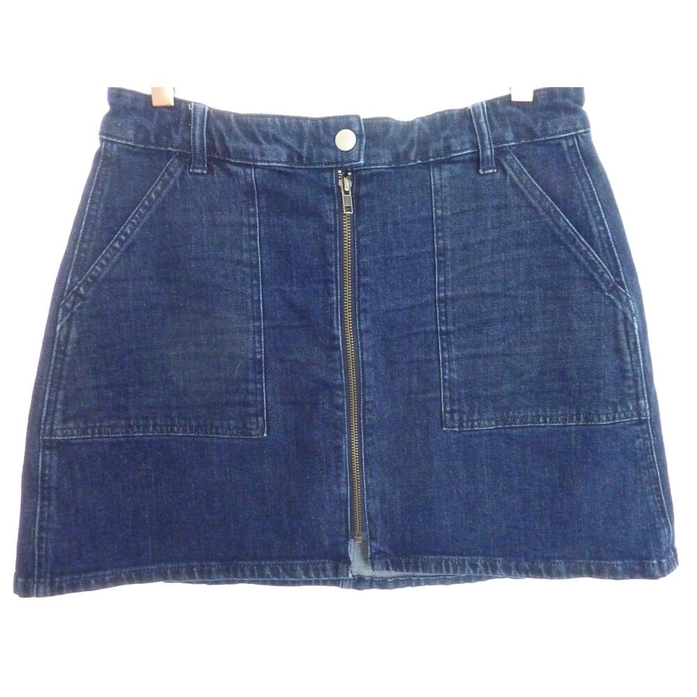Madewell Denim Jean Skirt Size 29 Front Zipper Denim Utility Zip Skirt